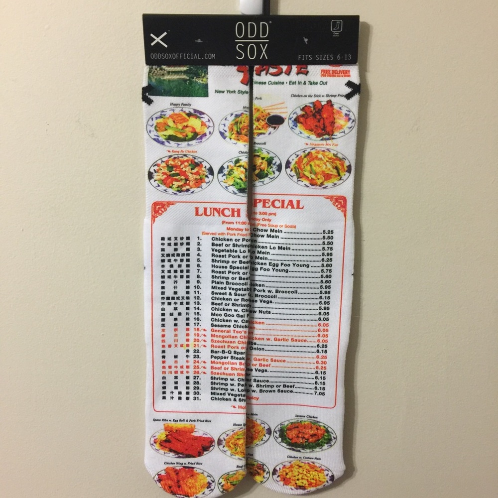 Chinese Menu Socks